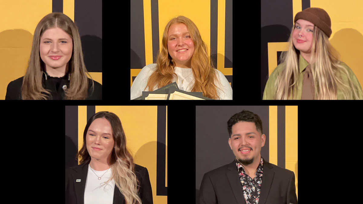 Portraits of students who received achievement awards.